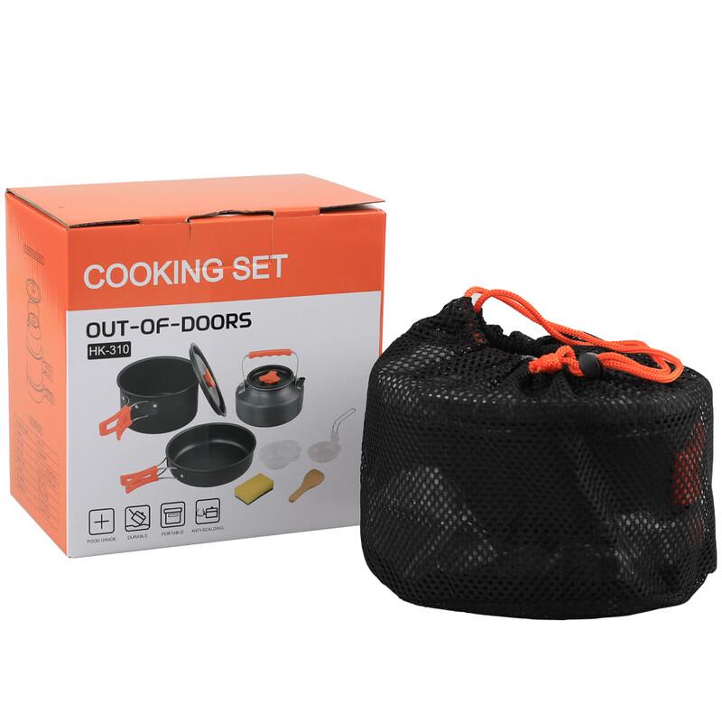 Hanlu HK310 Outdoor 2-3 Person Picnic Cookware Set with Teapot