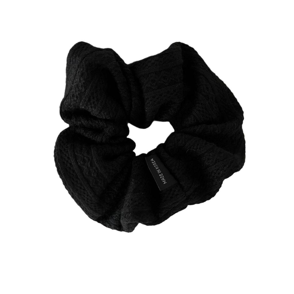 Weiches, braunes Strickhaarband für Damen im Herbst und Winter – vielseitiger Haargummi/Pferdeschwanzhalter im Dickdarm-Stil