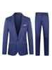 Men's Slim Fit One-Button Business Suit Set with Trousers and Notch Lapel