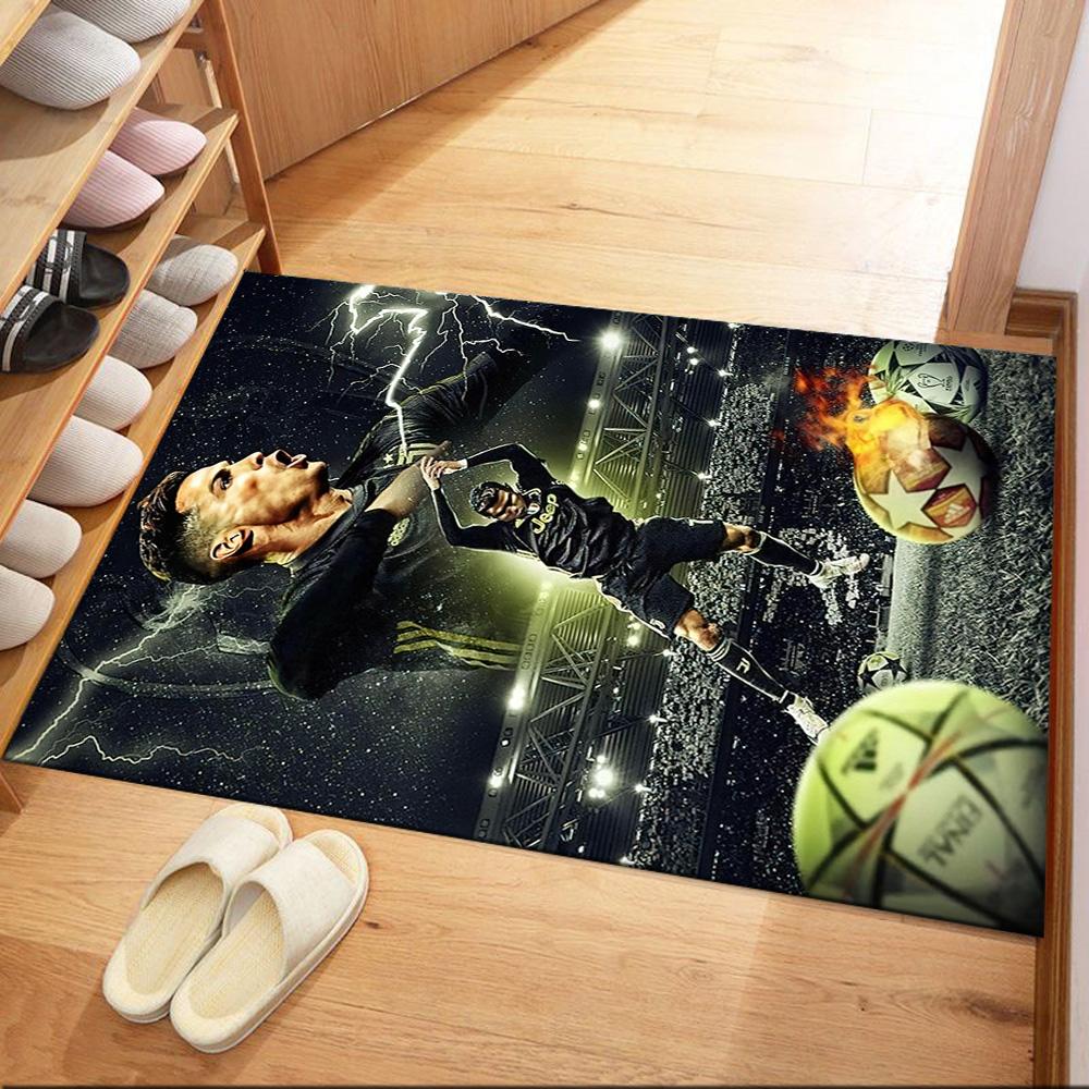 Ronaldo's Vodafone Legacy Square Rugs Are a Great Choice for Living Rooms, Bedrooms, Home Décor, and As Gifts.