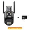 5K HD EU WIFI IP-kamera 9MP 8X Hybrid Zoom Autosporing PTZ-kamera Utendørs Tre Lens Dual Screen Security Cam 4K Overvåking