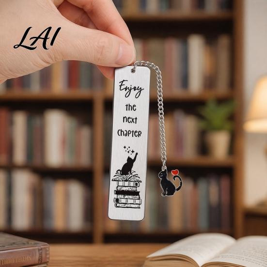 Gift for Book Lovers Cute Cat Bookmark Funny Metal Page Marker with Creative Durable Bookmark Quotes Stainless Steel Readers Lover Rust Proof