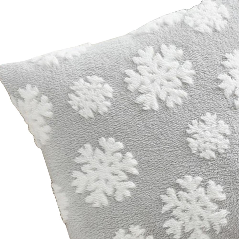 Christmas Cushion Cover Pillow Case for Sofa Decor (Light Grey Small Snowflake)