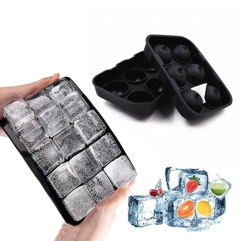 4/6/8/15 Grid Big Ice Tray Mold Food Grade Silicone with Lid Giant Ice Square Tray Summer DIY Ice Maker Home Bar Ice Ball Molds