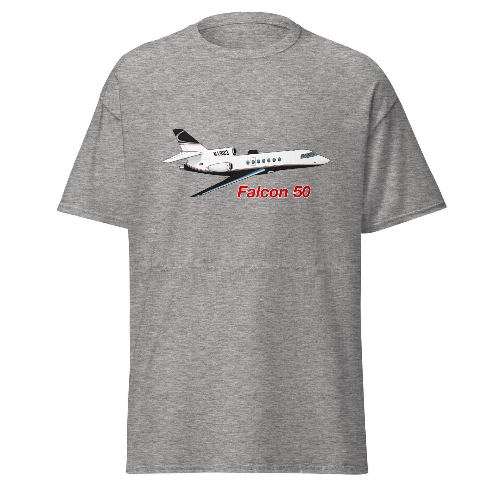 

Dassault Falcon 50 Custom Airplane T-shirt - Add Your N# S
