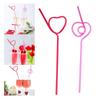 10Pcs Heart Shaped Straws Party Favors for Anniversary Holiday Bridal Shower