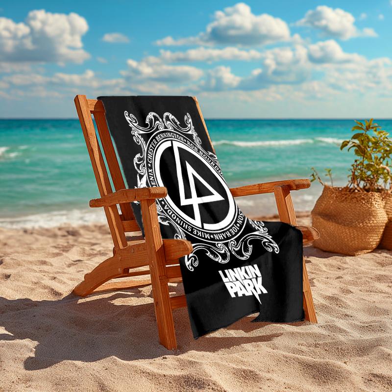1pc Linkin Park2 Beach Towel, Comfortable and Thick, and Swimming/Bath/Picnic/Camping Towel, Suitable for Seaside Beaches