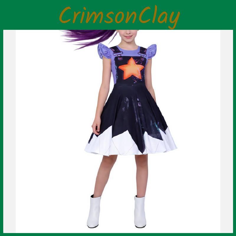 Poppy Playtime Lily Lovebraids Girl Costume With Flying Sleeve Dress For Cosplay And Event Use