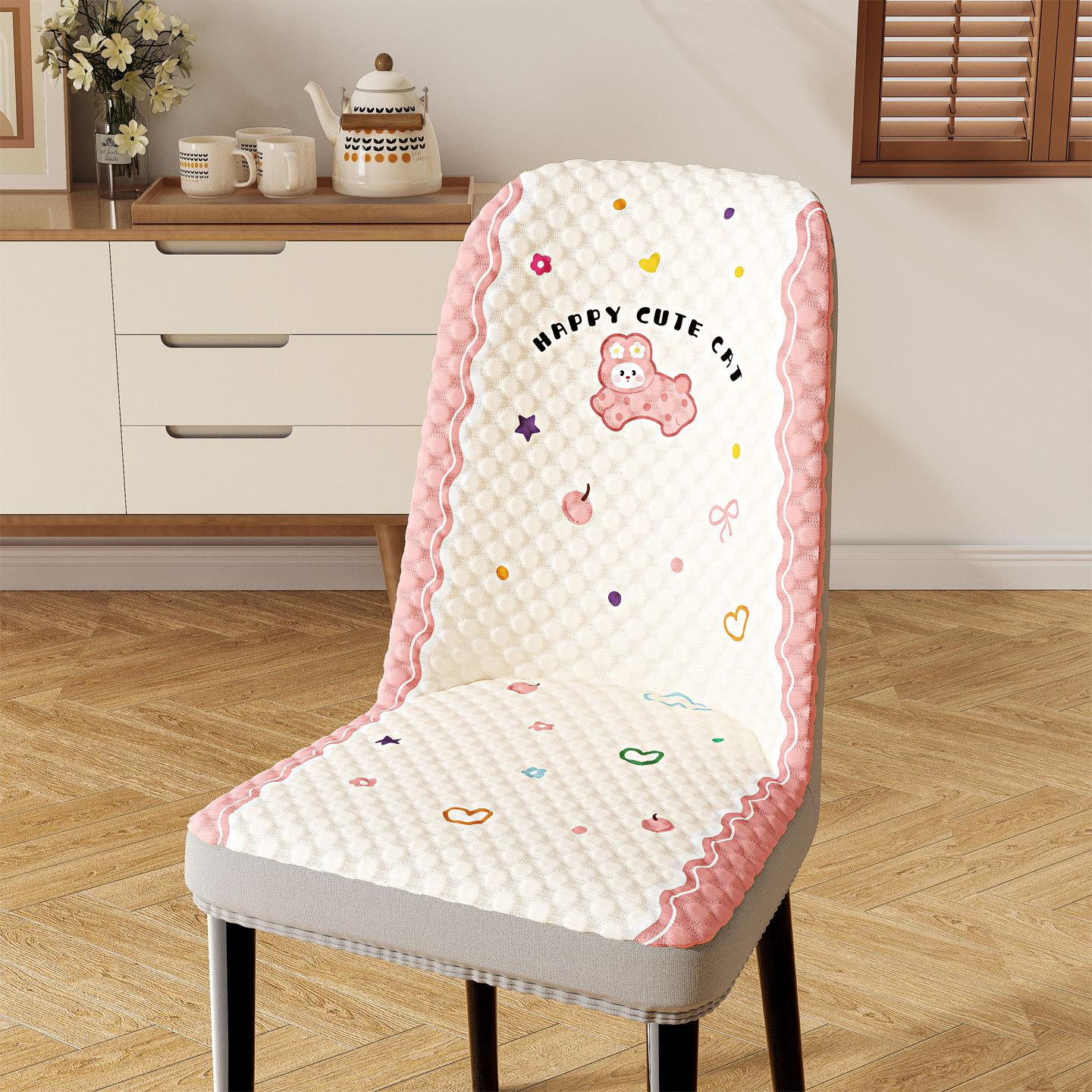 

Curved Shape Chair Cover Breathable Dustproof Shrink-Resistant Elastic Dining Chair Cover Printed European Style Chair Protector 1 pc