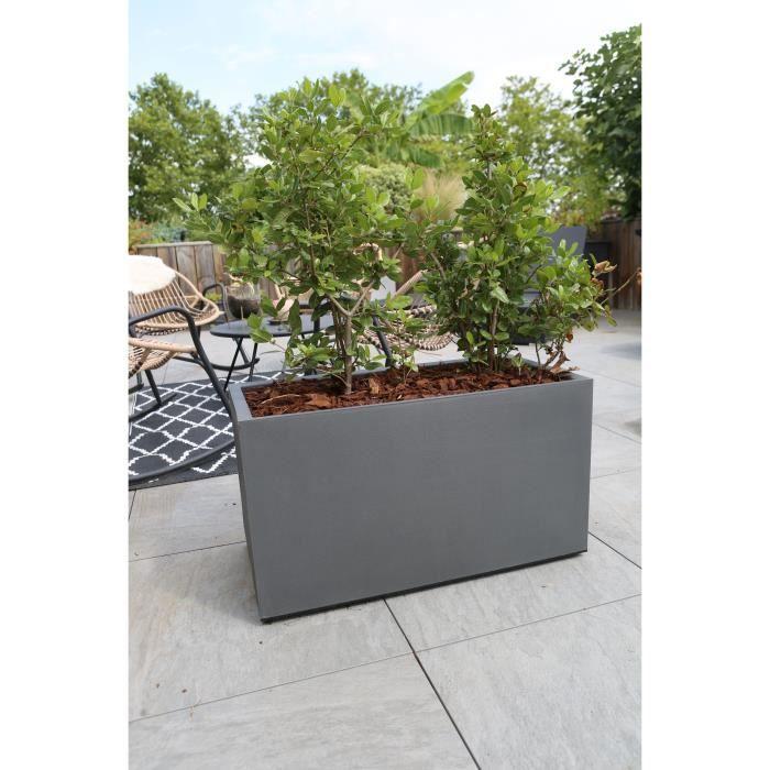 Bac à fleurs - RIVIERA - GRANIT - 59X29,5X33,5 cm - Gris