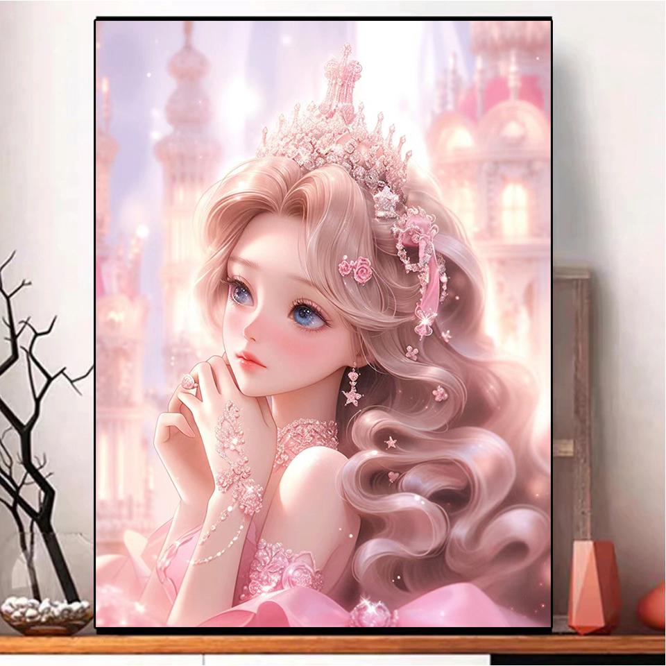2024 New Girl Mosaic Painting Diy Diamond Painting Angel Girl Embroidery Diamond Room Decoration Water Diamond Gift Picture