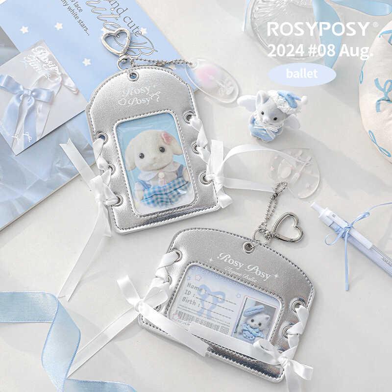 Leather Ballet Lace-Up ID Card Holder - Soft, Compact, Horizontal Design