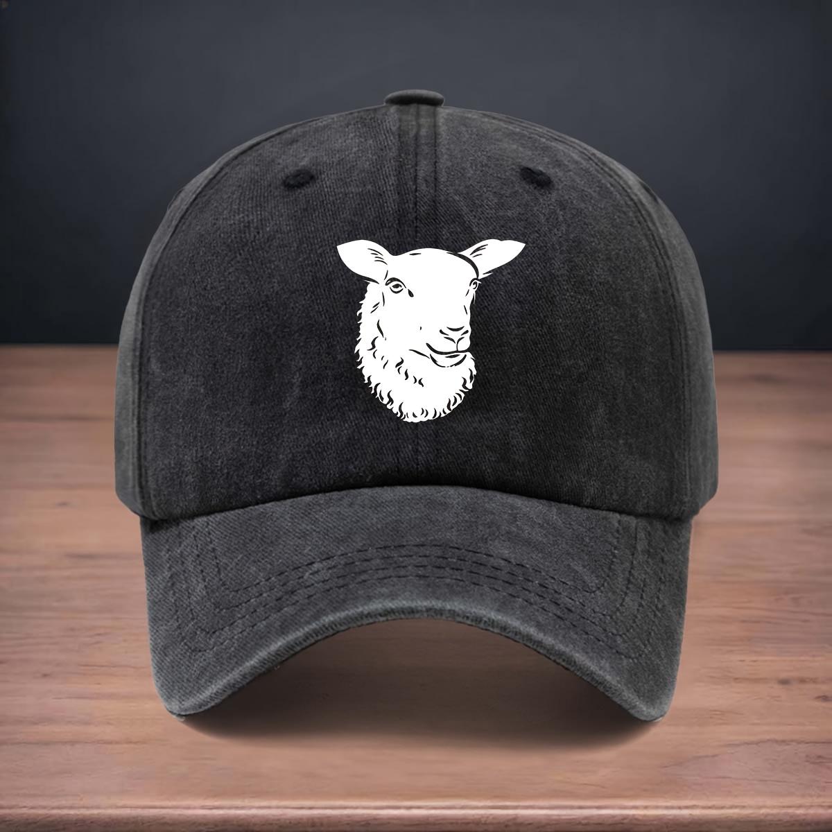 

Printed White Sheep Head Pattern Baseball Cap, Personalized and Versatile, Casual Cap for All Seasons