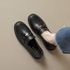 Weiwei Girl 1083-2 Black Small Leather Shoes Women's Retro College Style Platform Loafers One Pedal Single Shoes Women
