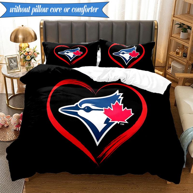 3PCS Blue Jays Printed Bedding Set For Bedroom Dormitory, Includes 1 Duvet Cover & 2 Pillowcases for All Seasons Home Decor Fan Gifts