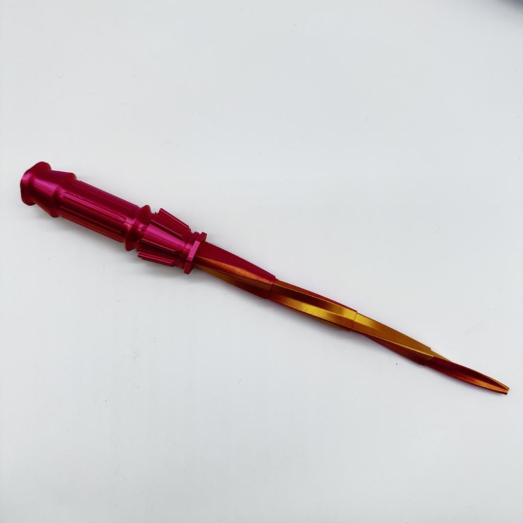 3D Printed Simulation Gravity Sword For Kids Retractable Toy Knife Plastic 3D Pringting Spiral Sword Cosplay Fidget Toy For Boys