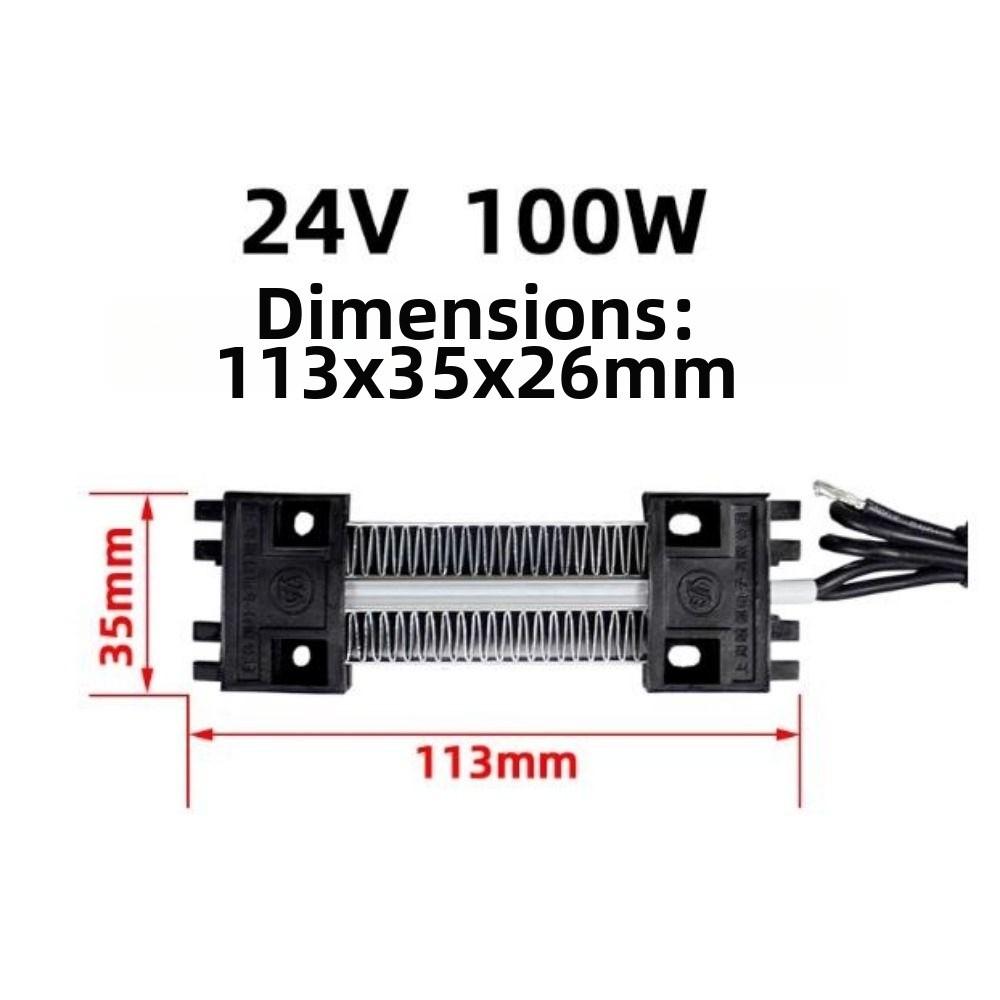113*35*26mm Insulation-Thermostatic 12V/24V/110V/220V 100W PTC Ceramic Air Heater Heating Element
