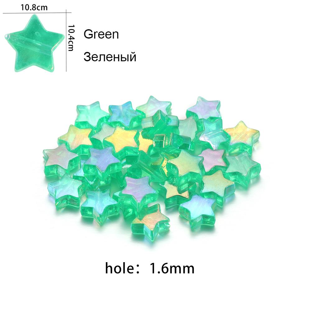 100 stuks Acryl Spacer Losse Kralen Vijfpuntige Ster Transparant Regenboogkleur Kralen Voor Sieraden Maken Handwerk Accessoires
