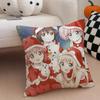Classic Funny Japanese Anime Y-Yuru Yuri Cushion Cover Throw Pillow Cover Hidden Button Durable Polyester Chair Cushion