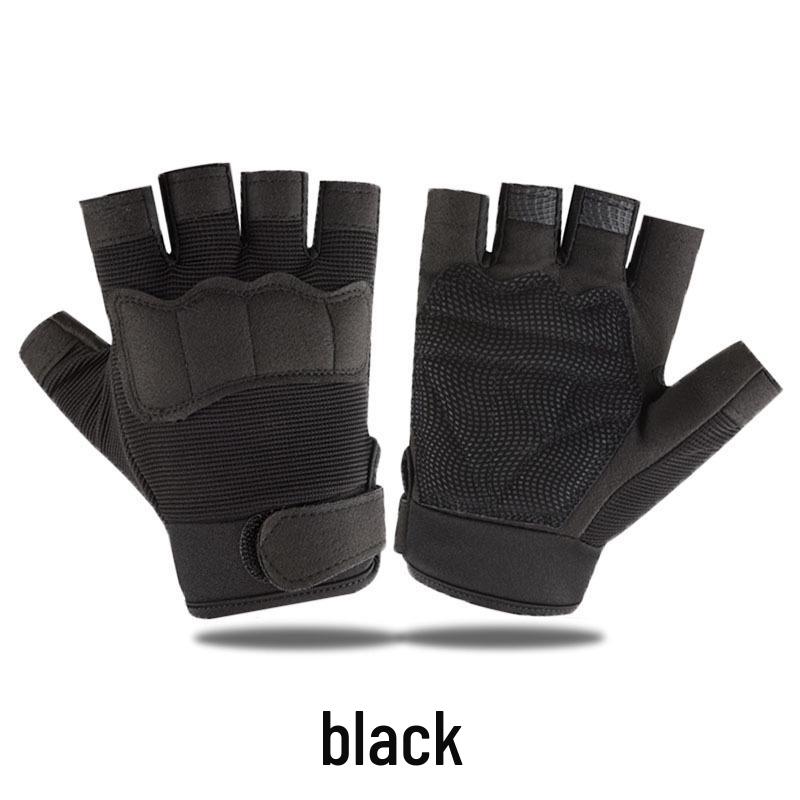 Dětské protiskluzové taktické rukavice bez prstů pro venkovní cyklistiku, věk 8-15 let, odolné proti opotřebení