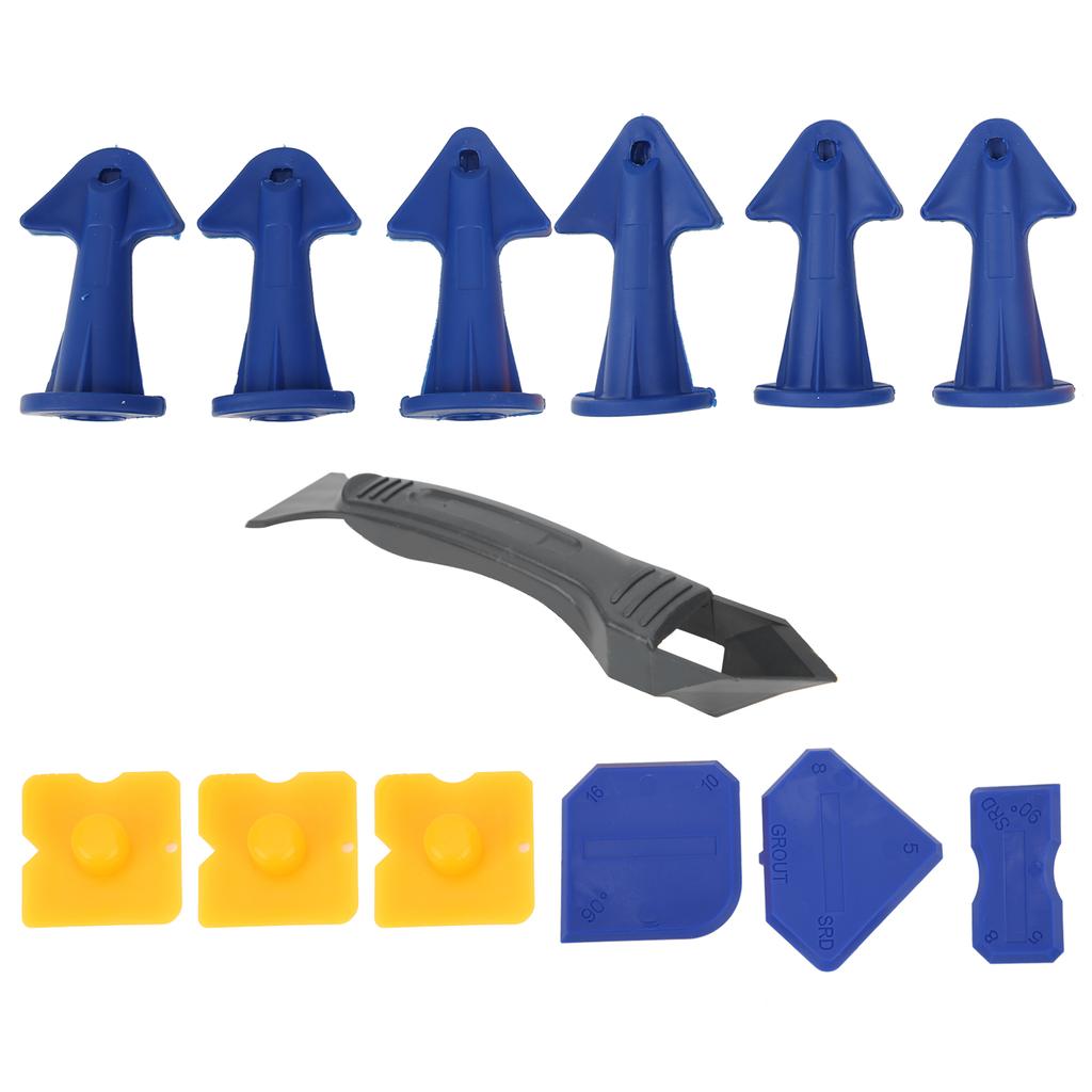 13Pcs Caulking Finisher Tools Plastic Scraper Spatula Silicone Nozzles Glue Removing Tools