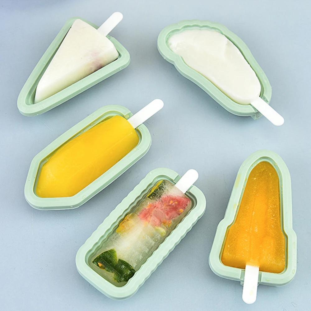 Silicone Ice Lolly Moulds, Reusable Popsicle Moulds for Homemade Ice Lollies Chocolate Bars BPA Free Food Grade Mold In