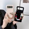 Applicable To Samsung ZFlip3 Autumn and Winter Plush Mobile Phone Case Zflip4 Bear Bracelet Fluff Case Protective Case Zflip4