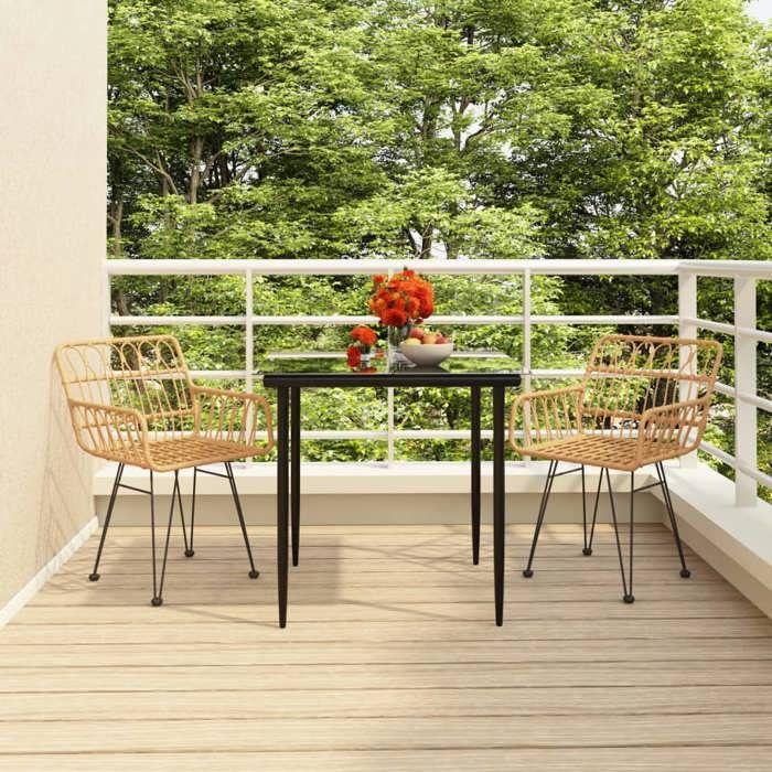VidaXL 3-piece Garden Dining Set Woven Resin, Patio Set, Garden Bistro Set, Dining Set 3157845