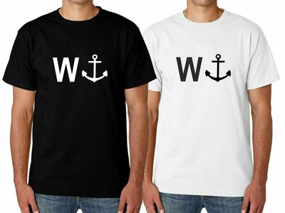 Herren W ANCHOR WANKER T-Shirt Lustiges Slogan T-Shirt Kurzarm Geschenkidee Streich