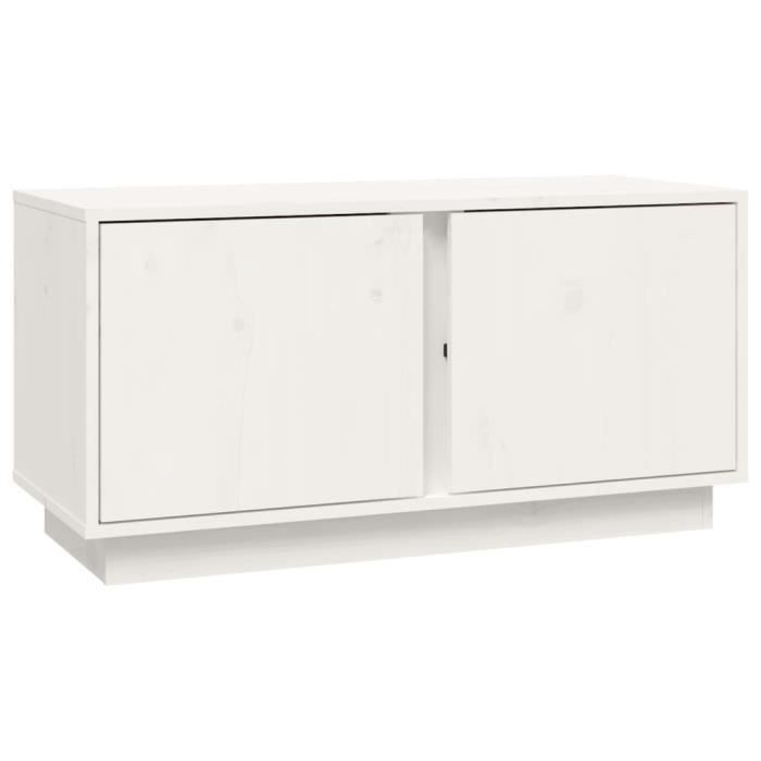 814470 vidaXL Meuble TV Blanc 80x35x40,5 cm Bois de pin massif