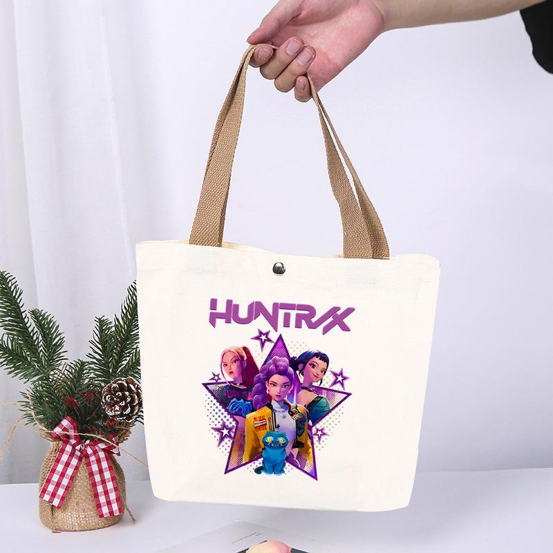 K-Pop Anime Cartoon Printed Student Large Capacity Portable Shoulder Bag Fashion Casual Canvas Bag