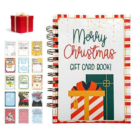 Christmas Gift Card Book 33 Pages Spiral Bound Merry Christmas Gift Card Holder High School Graduation Gift for Her Him Friends Son