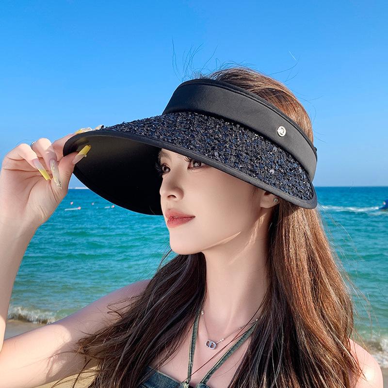 Summer headband, empty top hat, big eaves, outdoor sunscreen, sun hat, children's fashion versatile trend shows the face, small sun hat