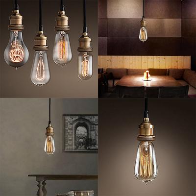 Nová patice E27 Edison Retro Stropní Svítidlo Závěsný Držák Lampy Měděný 110-240V