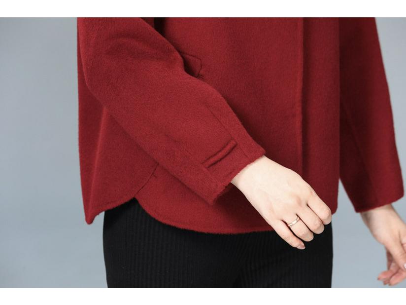 2025 Autumn/Winter Short Double-Sided Cashmere Coat for Middle-Aged & Elderly Women - High-End Casual Style