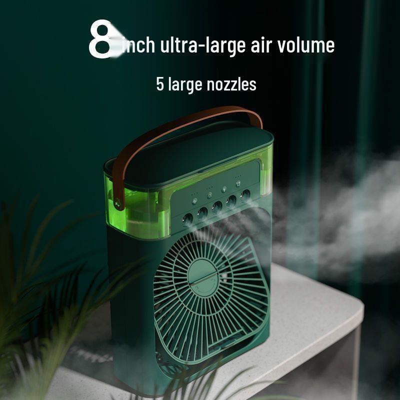 Compact Multi-functional USB Fan with 5-Hole Spray Cooling and Humidifier for Dorm and Office