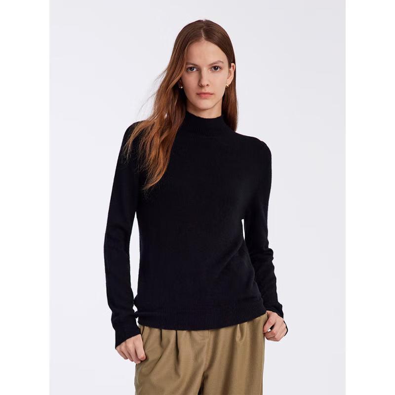 GOELIA Women's Cashmere Half-High Neck Pullover Sweater
