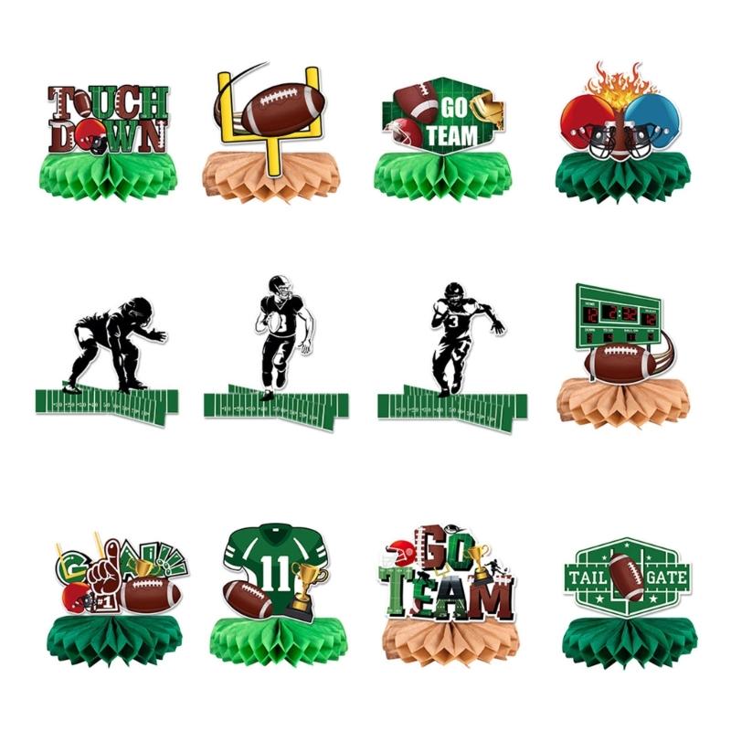 

9Pieces Eye Catching Honeycomb Accessories Bright Super Bowls Honeycomb Centerpieces Party Decoration For Event 1