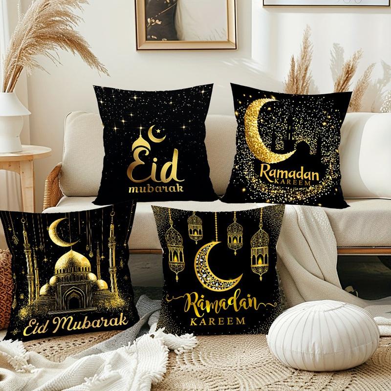 Eid Mubarak Cushion Cover Pillow Case Ramadan Kareem Decoration For Home Muslim Islam Party Decor Eid Al Adha Supplies