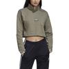 Sweatshirt - Adidas Originals - Cropped - Vert - Col Montant - Manches Longues