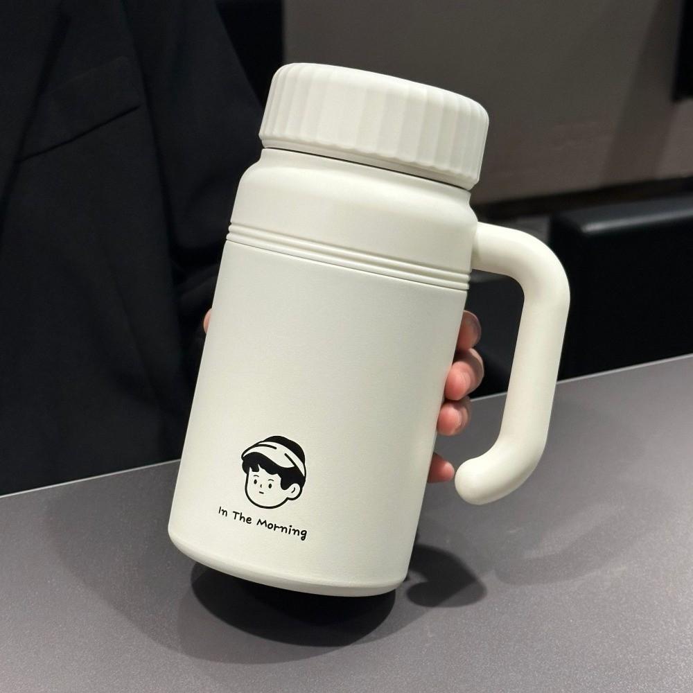 Large Capacity Stainless Steel Water Bottle Stylish Tea Cup Durable Vacuum Flasks  Outdoor Use