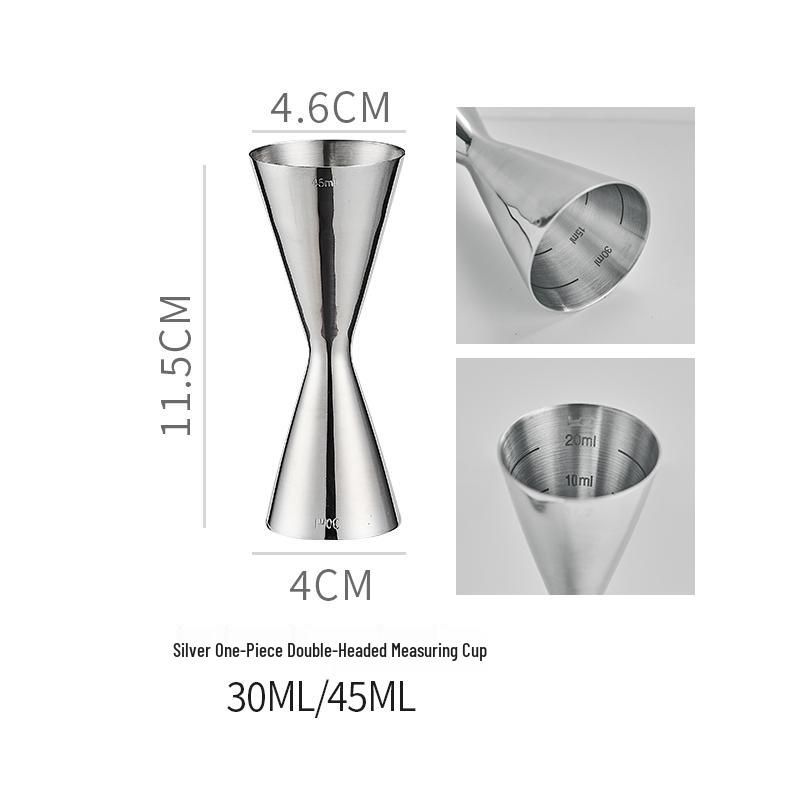 Double-Headed Stainless Steel 304 Gold Ring Jigger with Scaled Measuring Cup for Cocktails