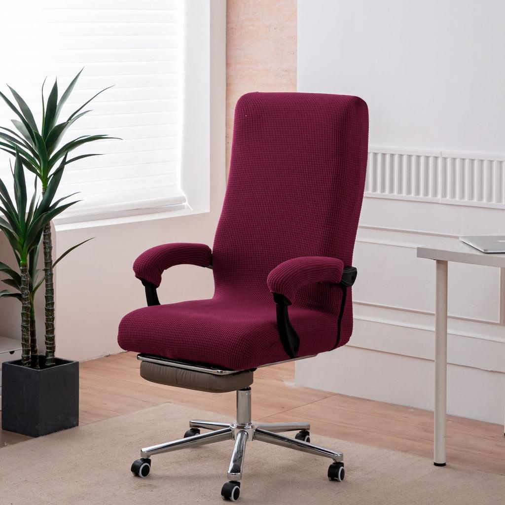Thickened Corn Kernels Elastic Office Chair Cover Boss Chair Combination 3-Piece Set One-Piece Zipper Swivel Chair Cover Washable