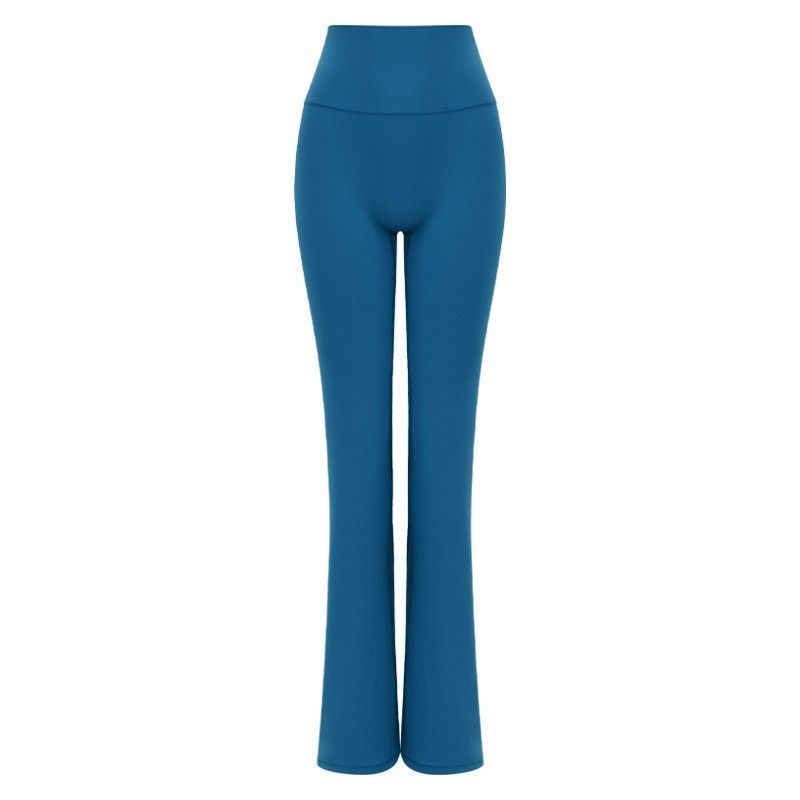 

Trade Nude Feel Yoga Pants Women s Sports Running High Elastic Belly Holding Dance Trumpet pants Outer Wear High Waist Buttock Lifting Fitness Pants Peacock Blue pants L