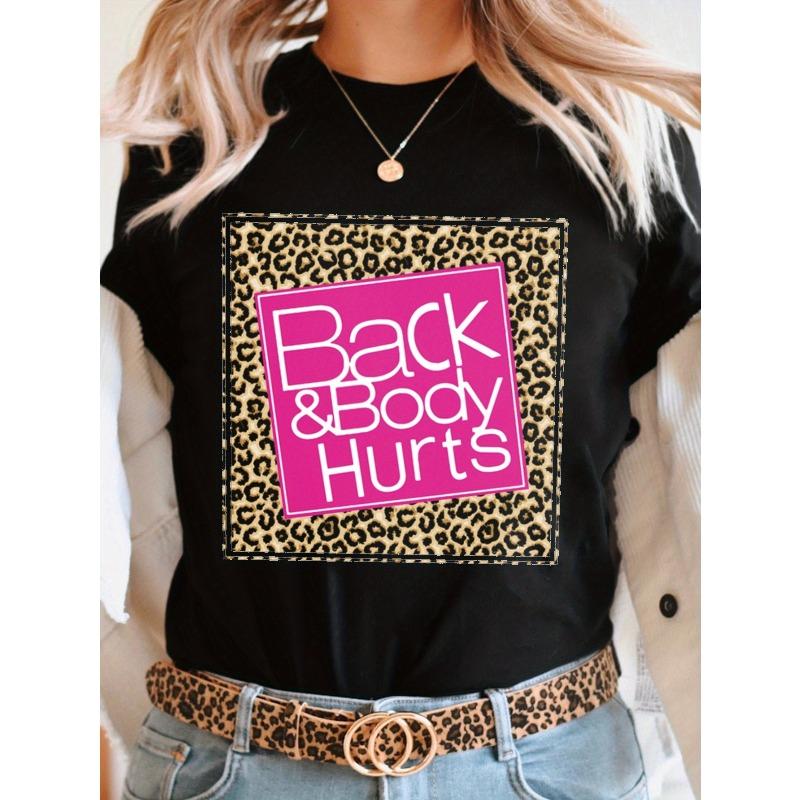 

Casual Short-Sleeve Crew Neck T-Shirt for Women, Perfect for Spring And Summer, Featuring a Design for Back And Body Discomfort 4XL