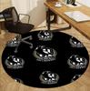 Collingwood Magpies Pattern Round Rug, Indoor/Outdoor Mat, for Picnic, Gameroom, Bedroom, Office, Living Room, Home Decor Carpet, Birthday Gift