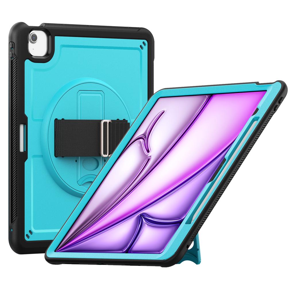 Pour iPad Air 13 (2025)/(2024) Étui avec support PC+TPU Housse de tablette avec bandoulière