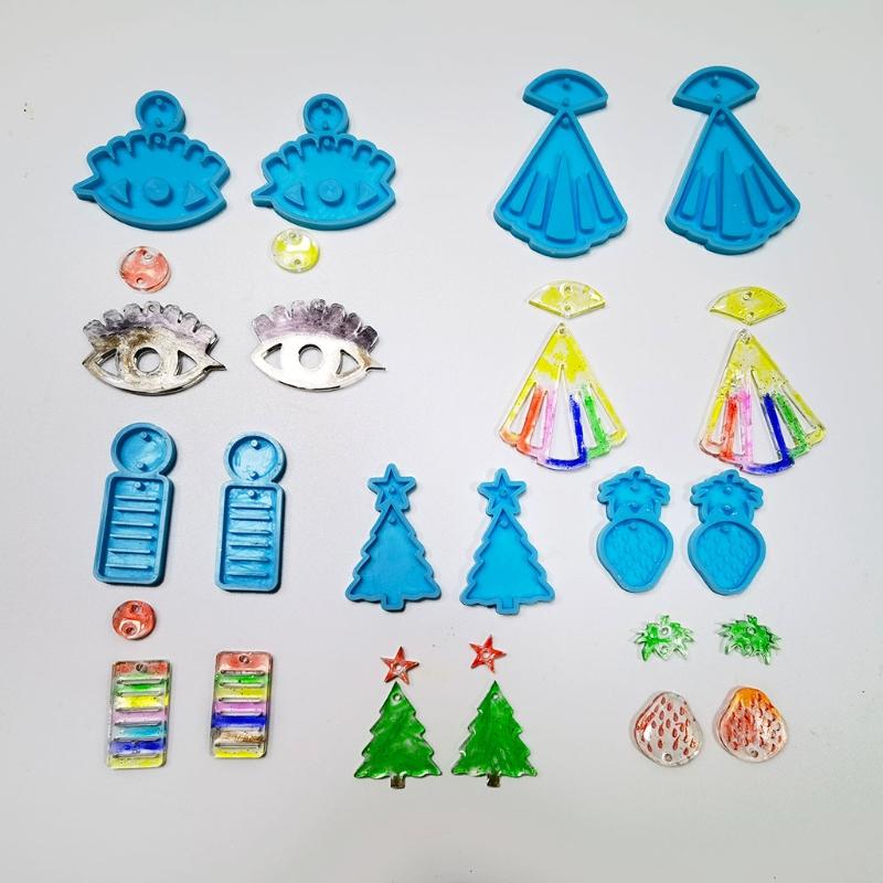 DIY Art Crafts Ear Studs Casting Mold Handmade DIY Earrings Silicone Mold Eardrops Danglers UV Crystal Resin Epoxy Mold