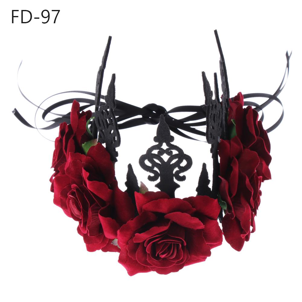 Damen Mädchen Haaraccessoires Maskenball Kostüme Hochzeitsgirlande Halloween Haarbänder Haarkranz Rote Rosenkrone