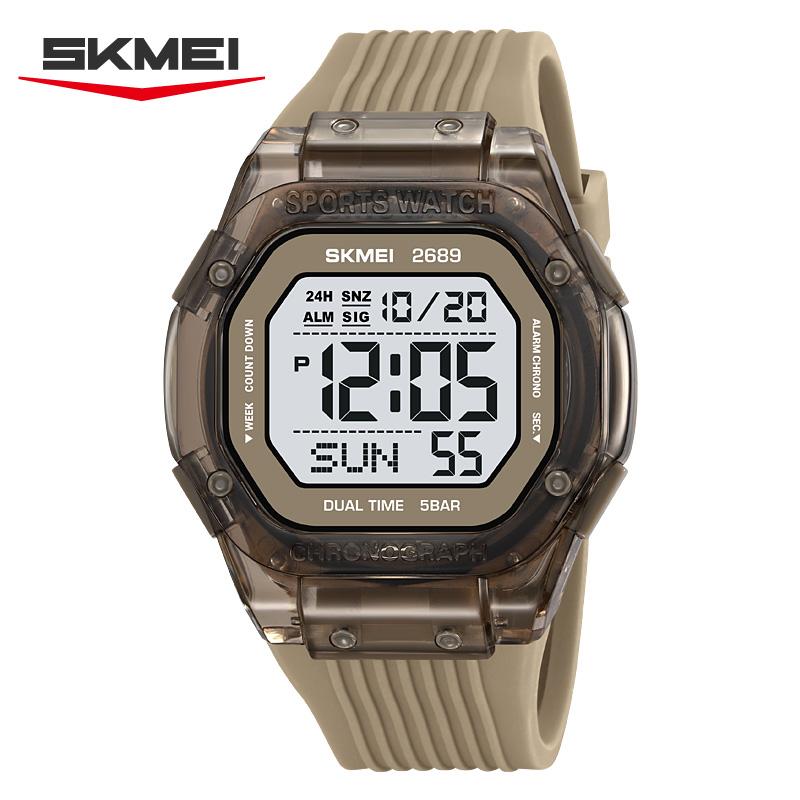 SKMEI 2689 Fashion Dynamic Student's Digital Watch Silicone Strap Waterproof Multifunction Sporty Student Electronic Watch Gift